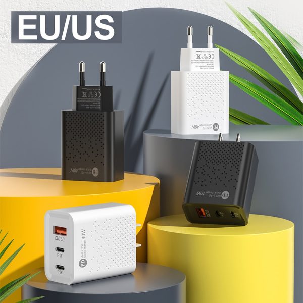 Quick Charge 3.0 60W USB Type C Charger 3 Port PD Phone Charger Adapter For IPhone Samsung Xiaomi Huawei EU/US Plug Wall Charger - Image 6